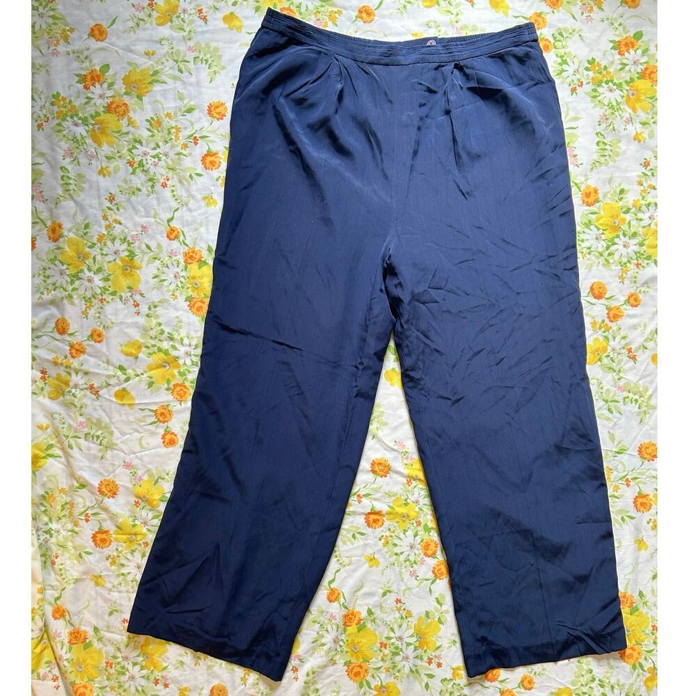 100% pure silk navy blue women’s pants